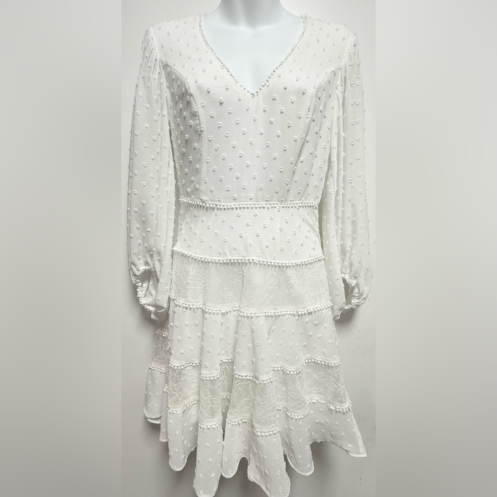 Bardot White Long Sleeve Dress - Picture 2 of 10